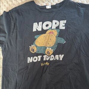 Black Graphic Tee with Snorlax Print